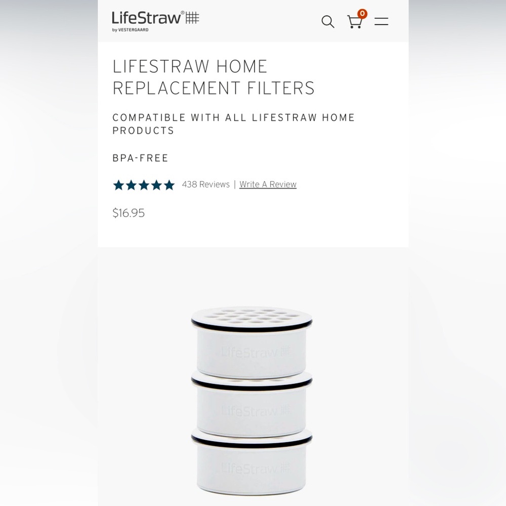 Lifestraw replacement activated carbon filters